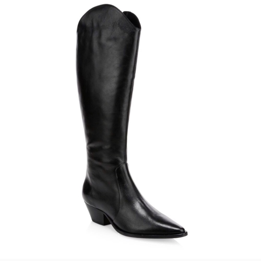 SCHUTZ fantinne  black leather knee boots